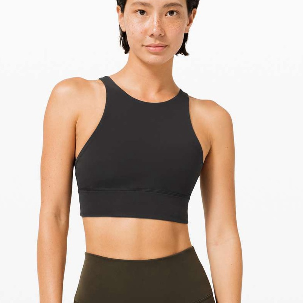 EUC Lululemon Energy Bra High Neck Long Line *Tough | Sz 8 | Black